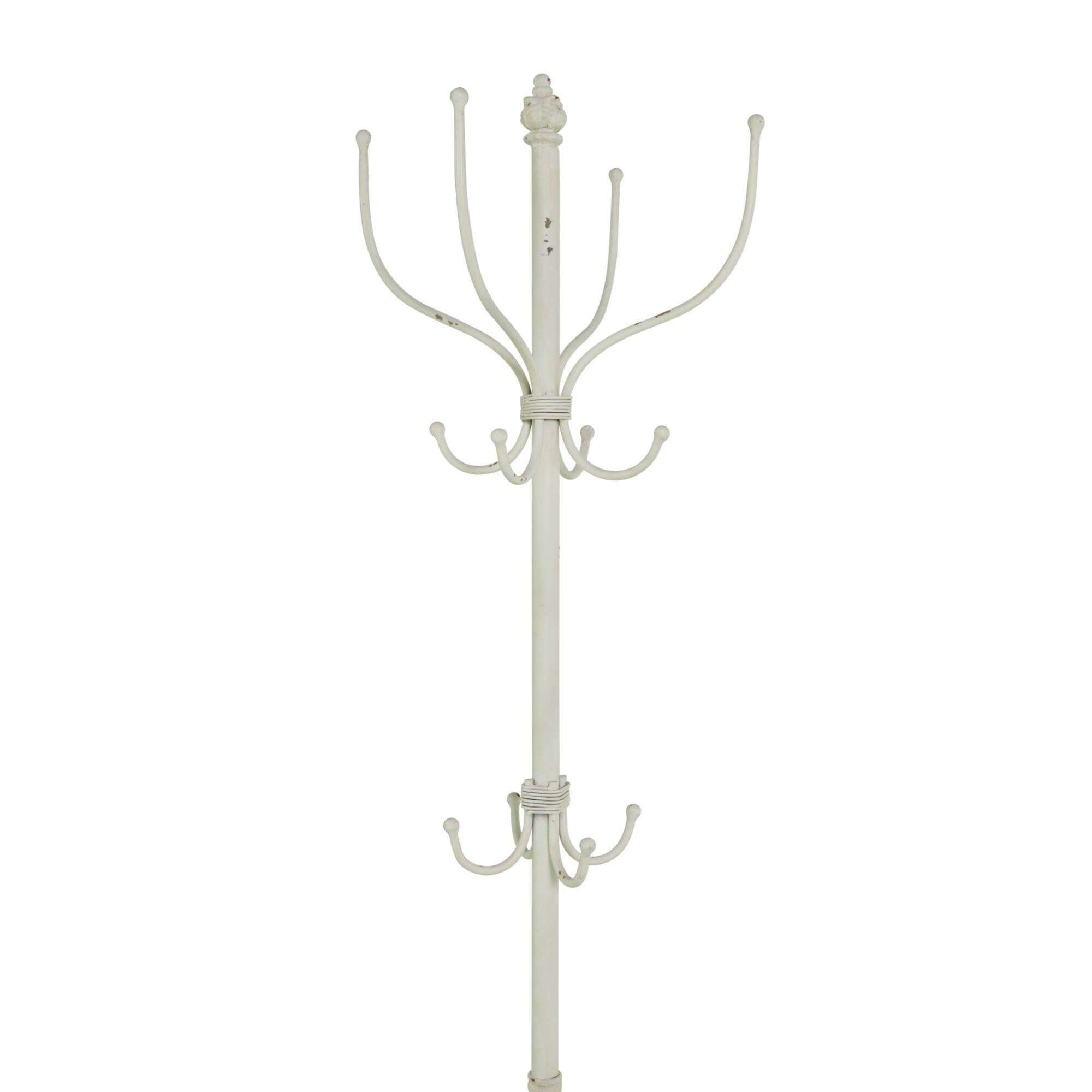 White Metal Farmhouse Coat Rack 72" x 15" x 15"